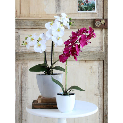 Phalaenopsis Kunstplant in Bloempot Tusca - H60 x Ø16 cm - Paars