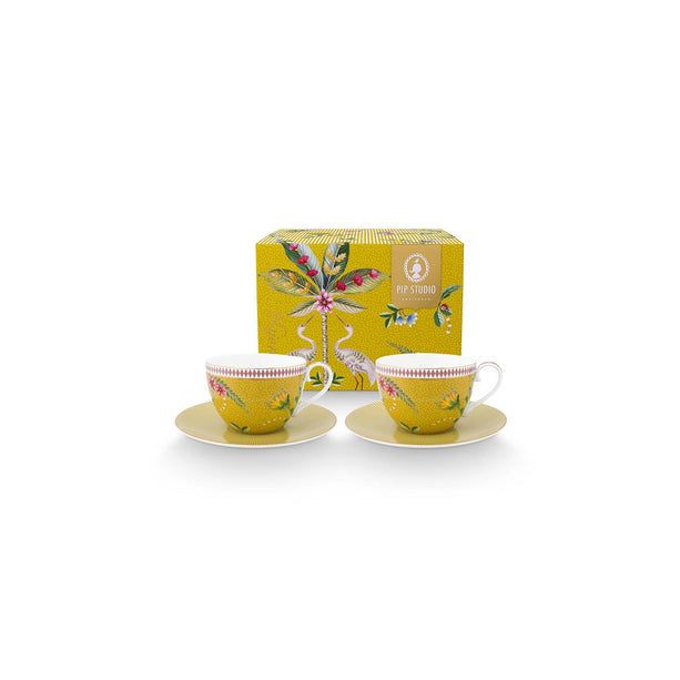 Set/2 Cups & Saucers La Majorelle Yellow 280ml