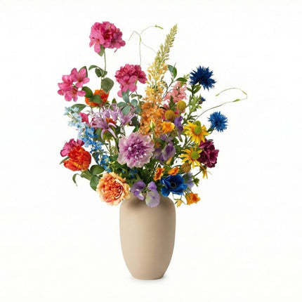 Kunstbloemenboeket - Summer Garden Deluxe - Real Touch - 19 stelen - ↑ 100 cm