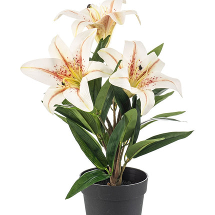 Lelie in pot - Geel / Oranje - Kunstplant - ↑ 33 cm