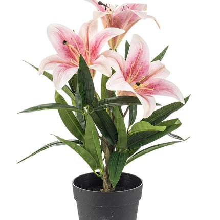 Lelie in pot - Geel / Oranje - Kunstplant - ↑ 33 cm