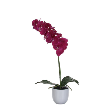 Phalaenopsis Kunstplant in Bloempot Tusca - H60 x Ø16 cm - Paars