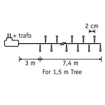 Snake Kerstboomverlichting met 370 LED Lampjes - L740 cm - Klassiek Wit