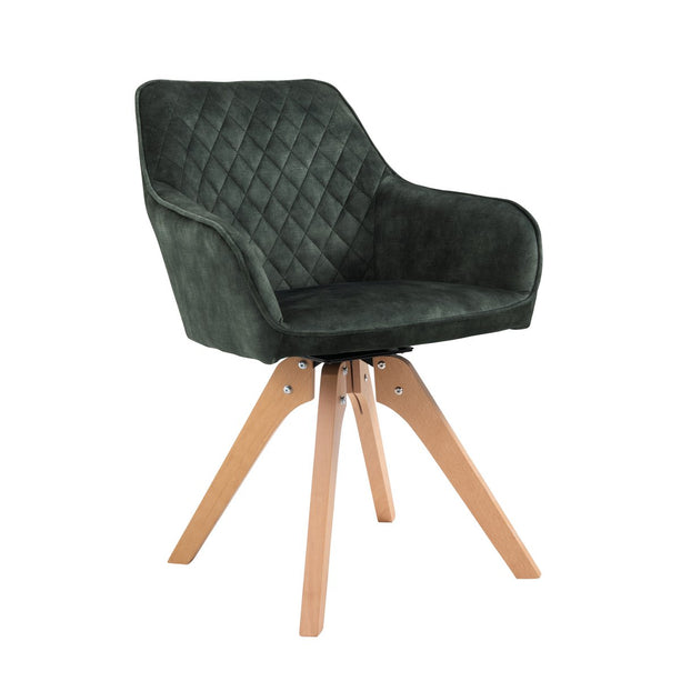 Vintage fluwelen velours fauteuil, donkergroen