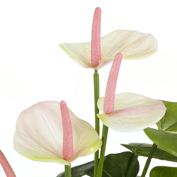 Anthurium Kunstplant in Bloempot Stan - H40 x Ø30 cm - Lichtroze