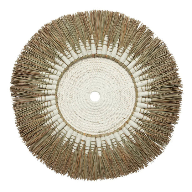 De Raffia Macramé Muurdecoratie - Wit Naturel