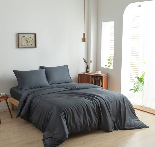 Boomba Premium dekbedovertrek 100% bamboe Space blue - Flessenhals instopstrook