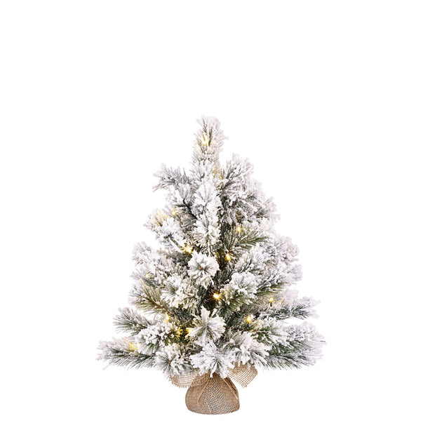 Dinsmore Kunstkerstboom in Jute met LED Verlichting - H60 x Ø50 cm - Frosted Green