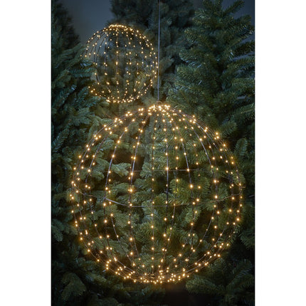 Kerstverlichting Bal met Warm Witte LED Lampjes - Ø40 cm - Zwart