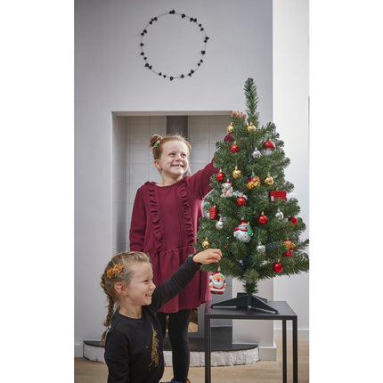 Joy Kunstkerstboom met 26 Ornamenten en LED Verlichting - H90 cm - Groen