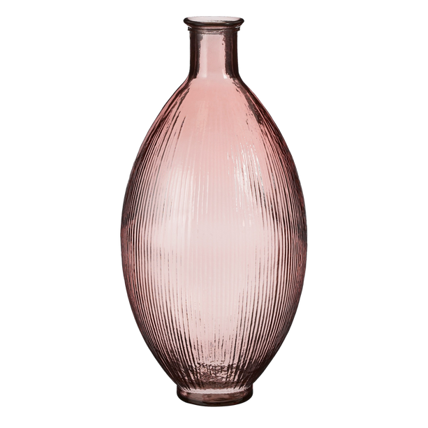 Firenza Fles Vaas - H59 x Ø29 cm - Gerecycled Glas - Lichtroze