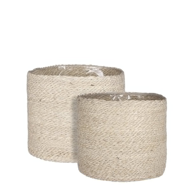 Atlantic Mand voor Planten - Set van 2 - H26 x Ø30 cm - Crème