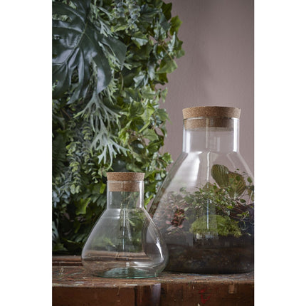 Emily Terrarium of Voorraadpot - H24,5 x Ø22,5 cm - Gerecycled Glas - Transparant