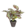 Begonia Kunstplant in Bloempot Stan - H40 x Ø38 cm - Rood