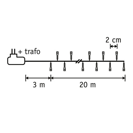 Luca Smart Lighting Snake Kerstboomverlichting met 1000 LED Lampjes – L2000 cm – Warm Wit