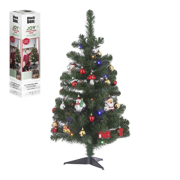 Joy Kunstkerstboom met 26 Ornamenten en LED Verlichting - H90 x Ø50 cm - Groen