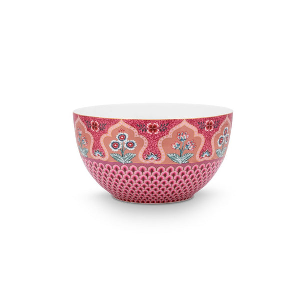 Bowl Flower Festival Scallop Deco Dark Pink 18cm