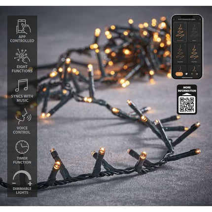 Luca Smart Lighting Snake Kerstboomverlichting met 1000 LED Lampjes – L2000 cm – Warm Wit