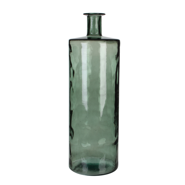 Guan Fles Vaas - H75 x Ø25 cm - Gerecycled Glas - Groen