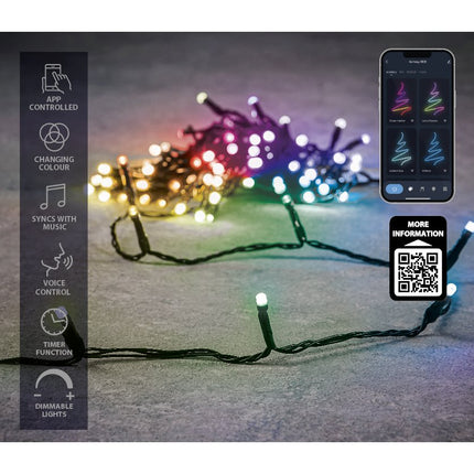 Luca Smart Lighting Kerstboomverlichting met 50 LED Lampjes – L500 cm – RGB