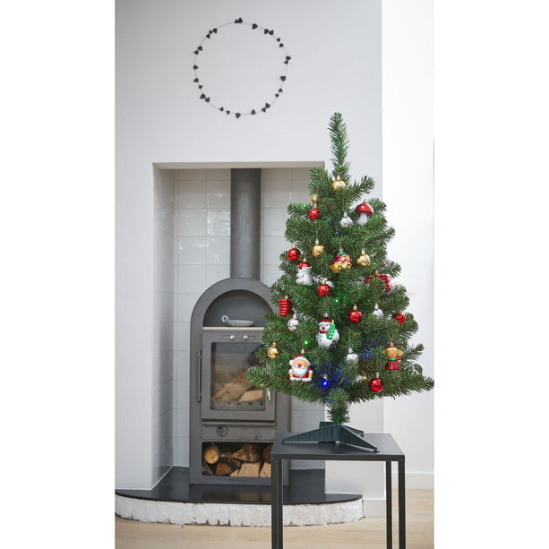 Joy Kunstkerstboom met 26 Ornamenten en LED Verlichting - H90 x Ø50 cm - Groen