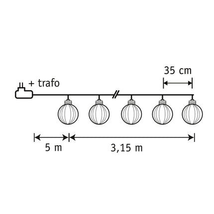 Party Lichtsnoer aan Touw - L315 cm - Warm Wit