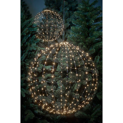 Kerstverlichting Bal met Klassiek Witte LED Lampjes - Ø60 cm - Zilver