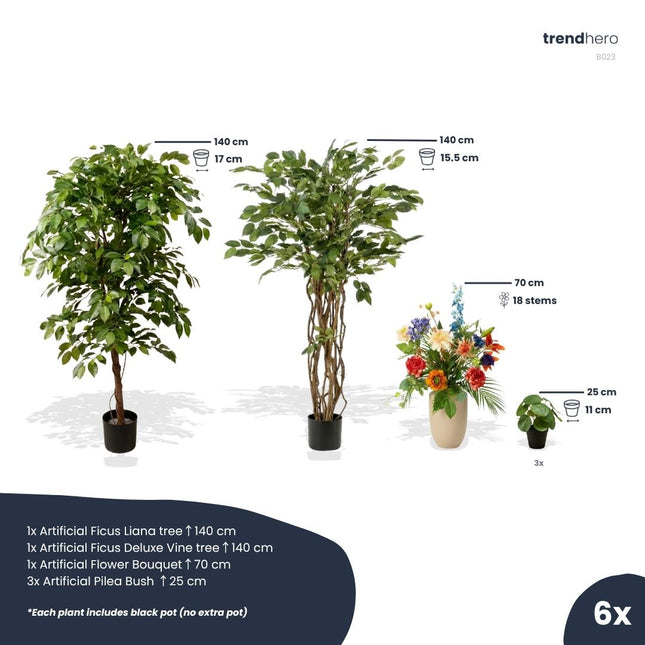 Lente deluxe set - 6 stuks - Bundelproduct - Kunstplanten