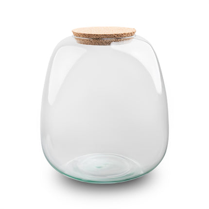 Terrarium fles ‘Emma' - Incl. LED-kurk - Gesloten terrarium Ø 23 cm ↑ 25 cm