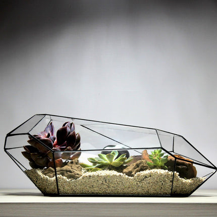 Geometrisch Terrarium - Nano Planter - Waterdicht - Glas - ↑ 47 x ↔ 21 cm