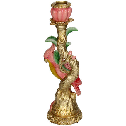 Kandelaar - Roze Papegaai ↑ 27,5 cm