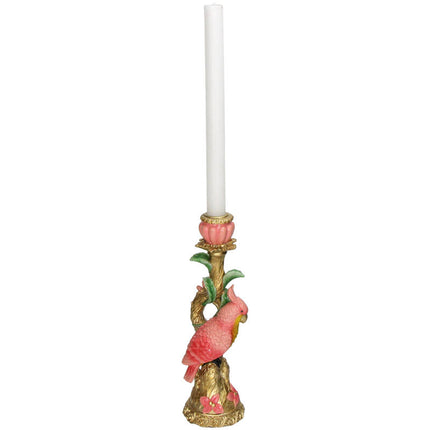 Kandelaar - Roze Papegaai ↑ 27,5 cm