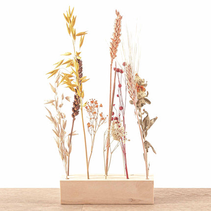 FlowerHero® - M - Wooden Dried flower stand + Dried Floral Arrangement