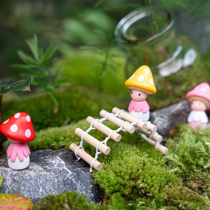 Brugje - Decoratief mini bruggetje - Hout - 8 cm lang