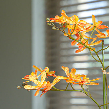 Renanthera orchidee geel/oranje 2 stuks - Bundelproduct - Kunstplanten