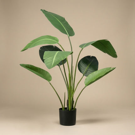 Strelitzia - Kunstplant in zwarte pot - 120 cm