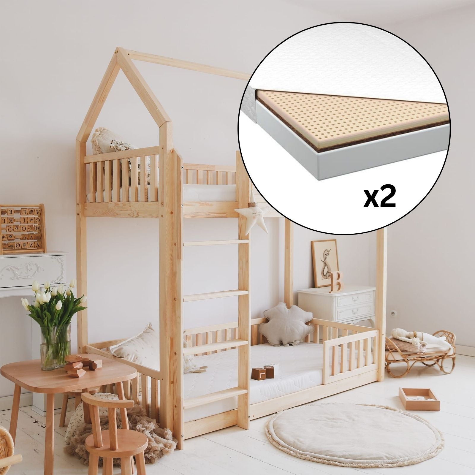 kinderbed - Stavanger - Naturel - Eenpersoonsbed 90x190 cm kinderbed - Stavanger - Naturel - Eenpersoonsbed 90x190 cm