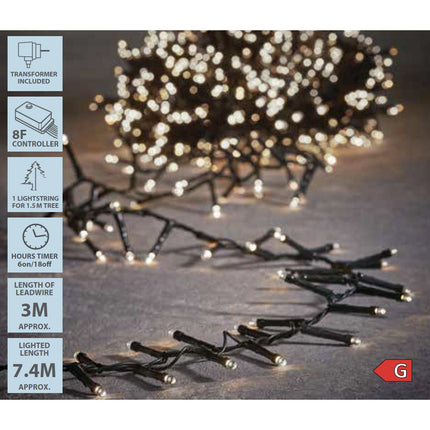 Snake Kerstboomverlichting met 370 LED Lampjes - L740 cm - Klassiek Wit