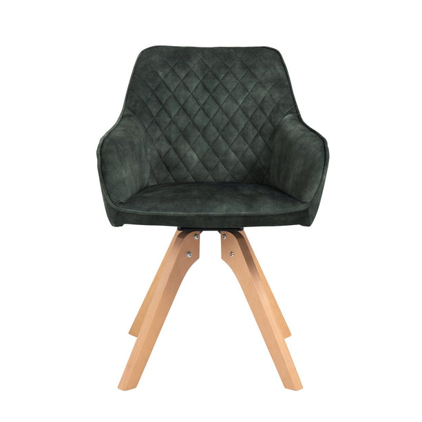 Vintage fluwelen velours fauteuil, donkergroen