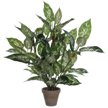 Dieffenbachia Kunstplant in Bloempot Stan - H70 x Ø55 cm - Groen