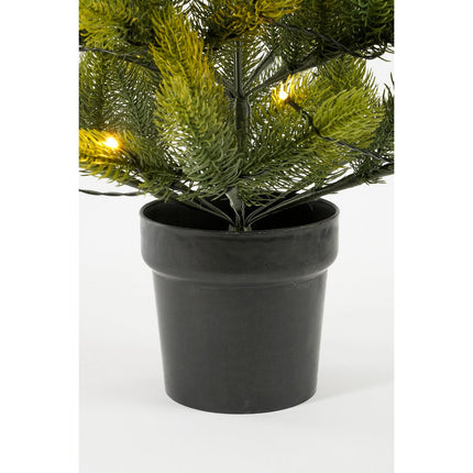 Kunstkerstboom in Pot met LED Verlichting - Nigata - H90 x Ø55 cm - Groen