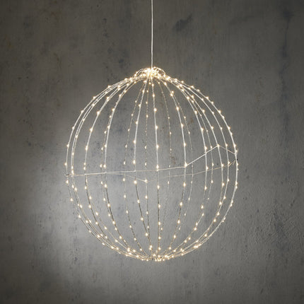 Kerstverlichting Bal met Klassiek Witte LED Lampjes - Ø50 cm - Zilver