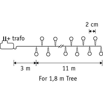 Snake Kerstboomverlichting Bes met 550 LED Lampjes - L1400 cm - Klassiek Wit