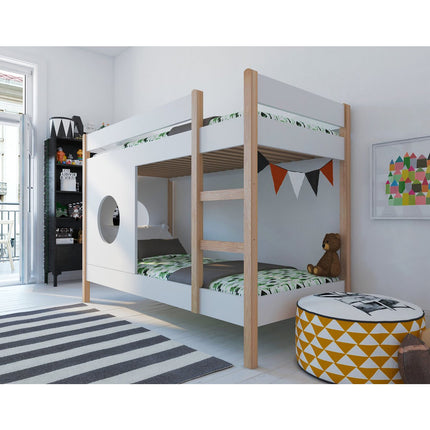 Stapelbed - Uppsala - 90x200 - Wit - Grenenhout - Hoogslaper - Kinderbed