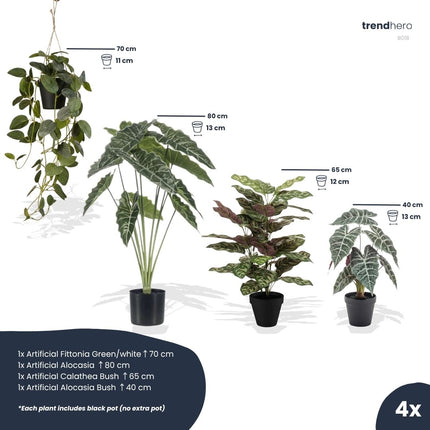 Costa Rica set - 4 stuks - Bundelproduct - Kunstplanten