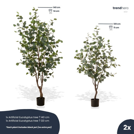 Eucalyptus mix - 2 stuks - Bundelproduct - Kunstplanten