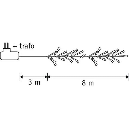 Cluster Kerstverlichting met 1152 LED Lampjes - L800 cm - Warm Wit