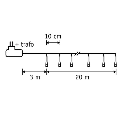 Luca Smart Lighting Kerstboomverlichting met 200 LED Lampjes – L2000 cm – Warm Wit