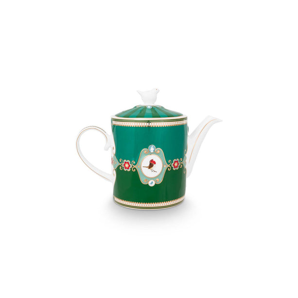 Teapot Love Birds Medallion Emerald-Green 1.3ltr