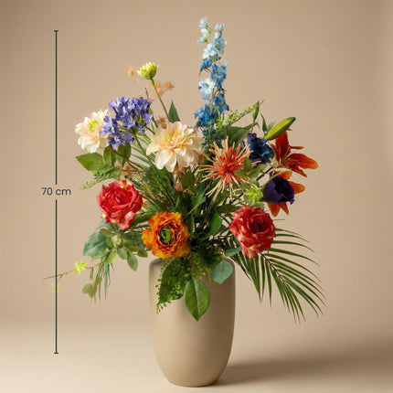 Kunstbloemen Boeket - Colorful Bloom Deluxe - Real Touch - 18 Stelen - ↑ 70 cm